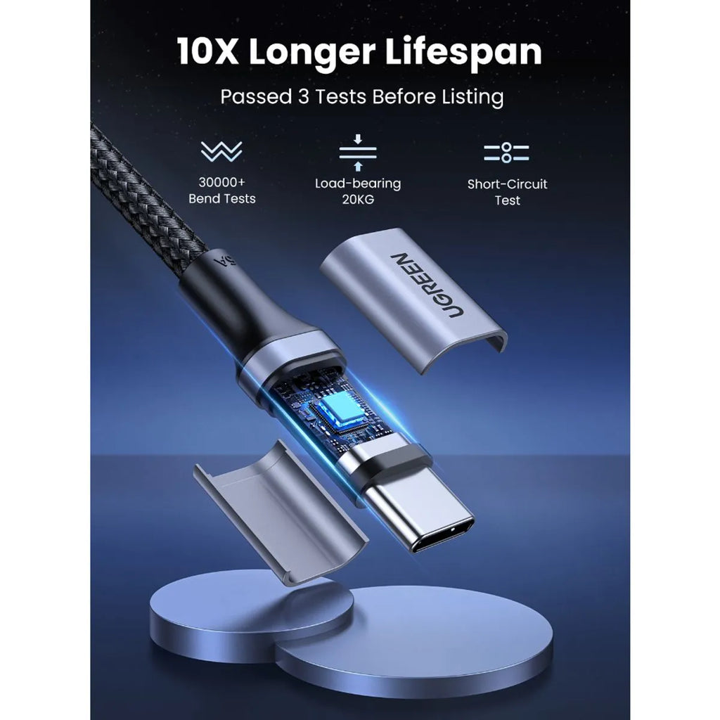 UGREEN Cable USB-C a USB-C 100W 1 m Reforzado Negro US300