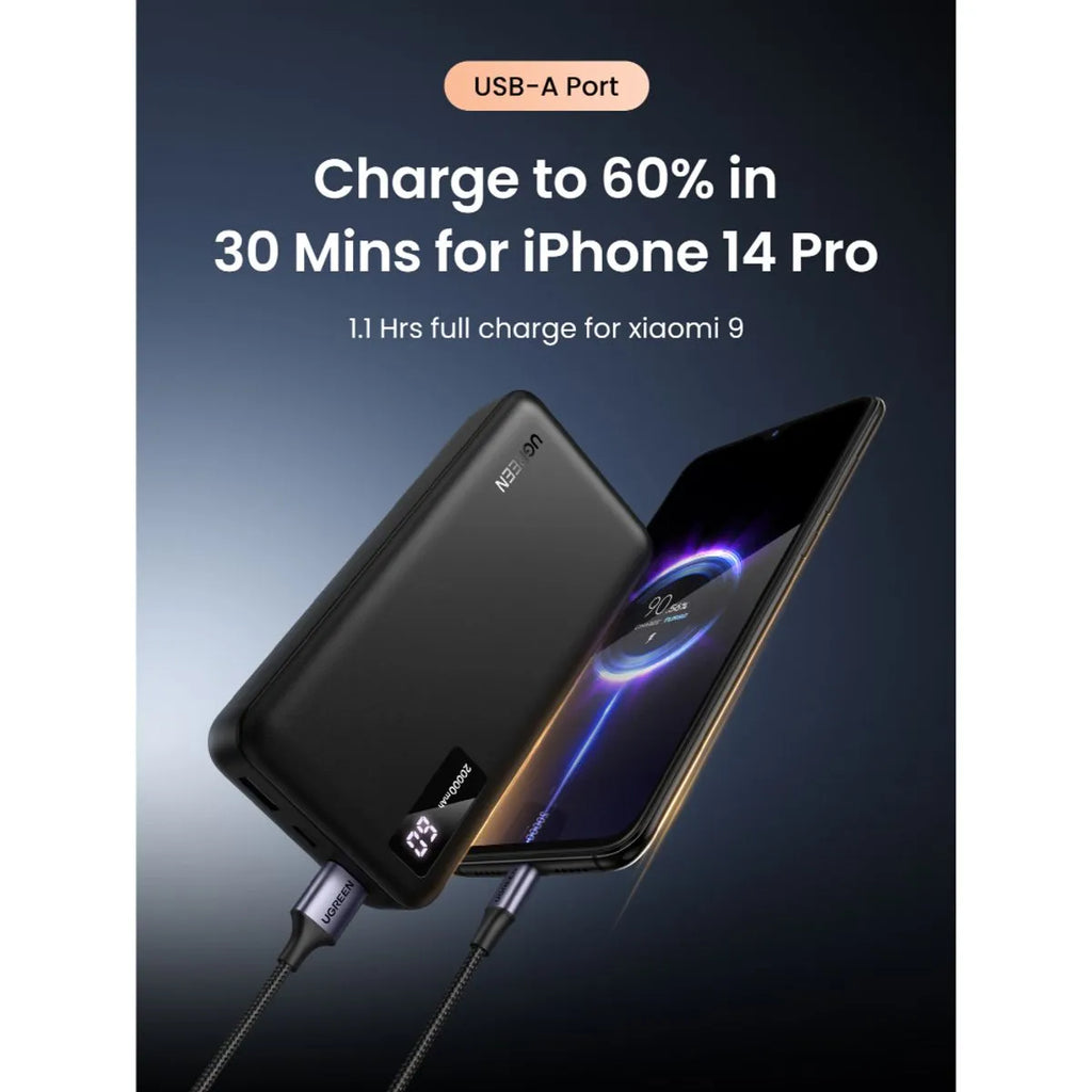 UGREEN Batería Portátil 20.000mAh PD 20W USB-C + USB-A PB312