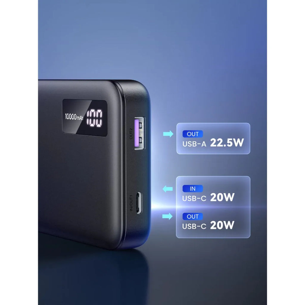 UGREEN Batería Portátil 10.000mAh PD 20W USB-C + USB-A Negro PB311