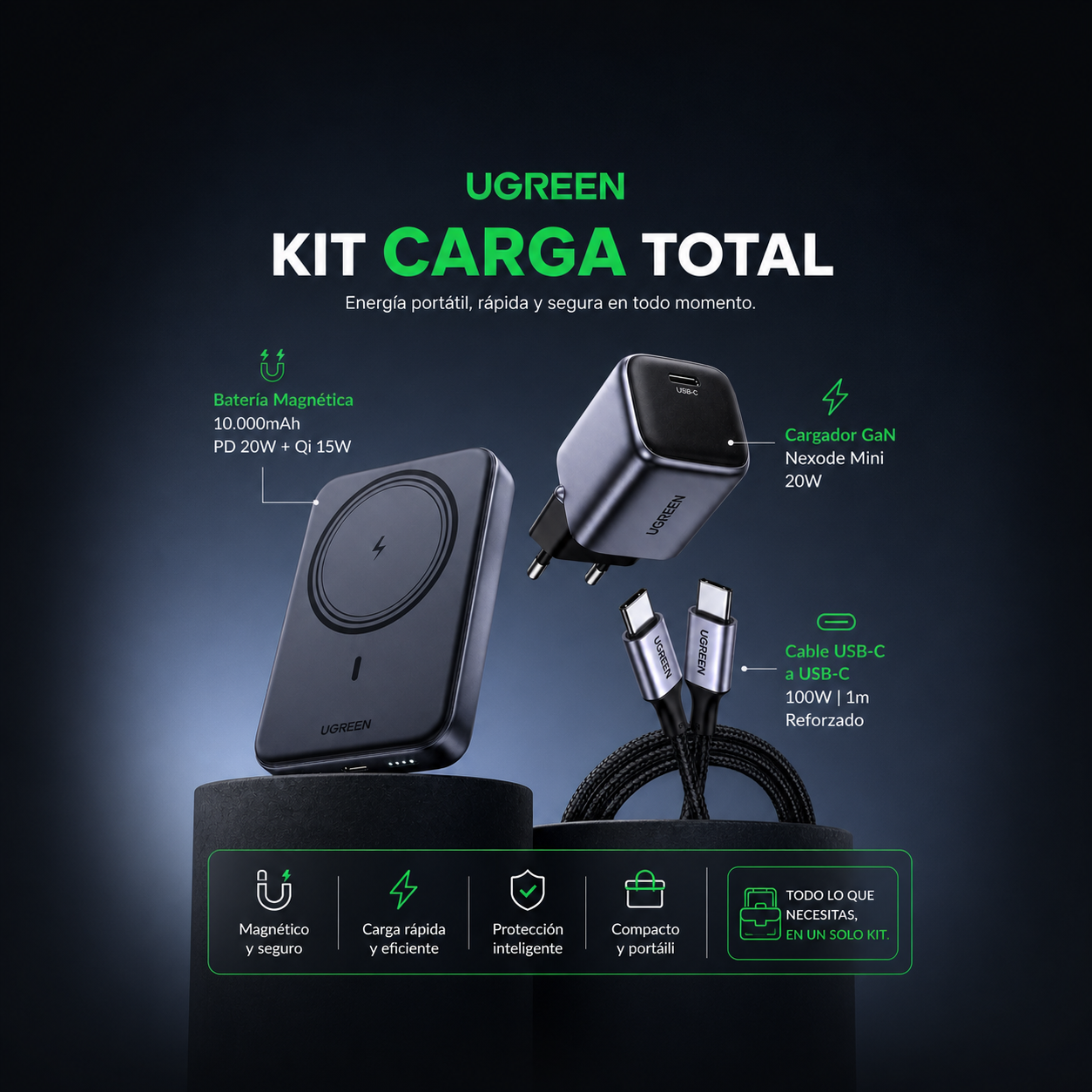 KIT CARGA TOTAL - UGREEN