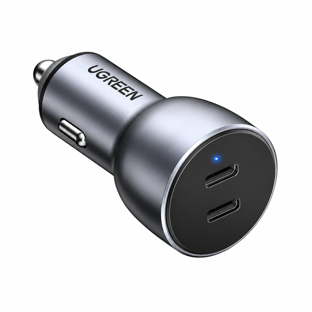 UGREEN Cargador Auto Carga Rápida 60W 2 USB-C