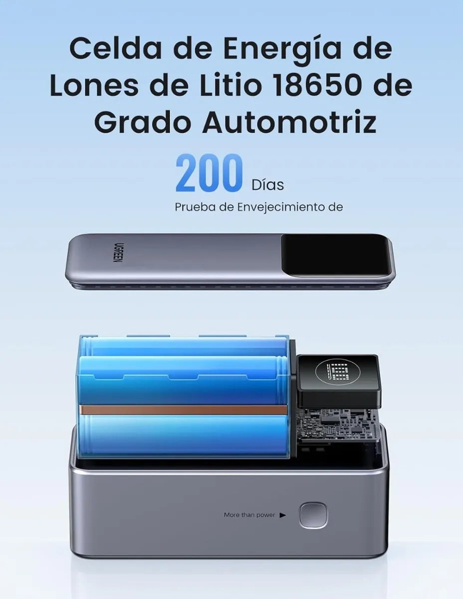Batería portátil Power Bank Ugreen 12000mah 100w gris