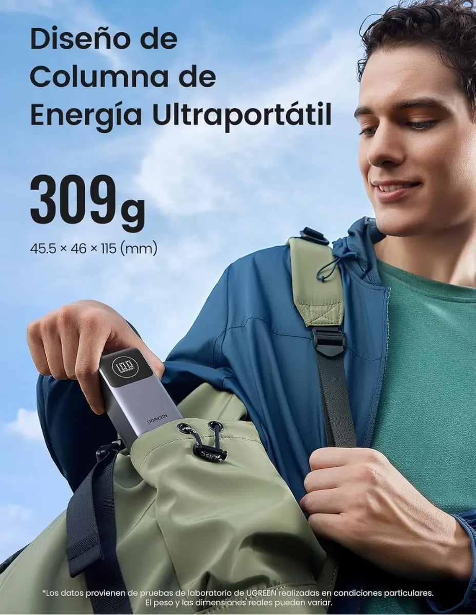 Batería portátil Power Bank Ugreen 12000mah 100w gris