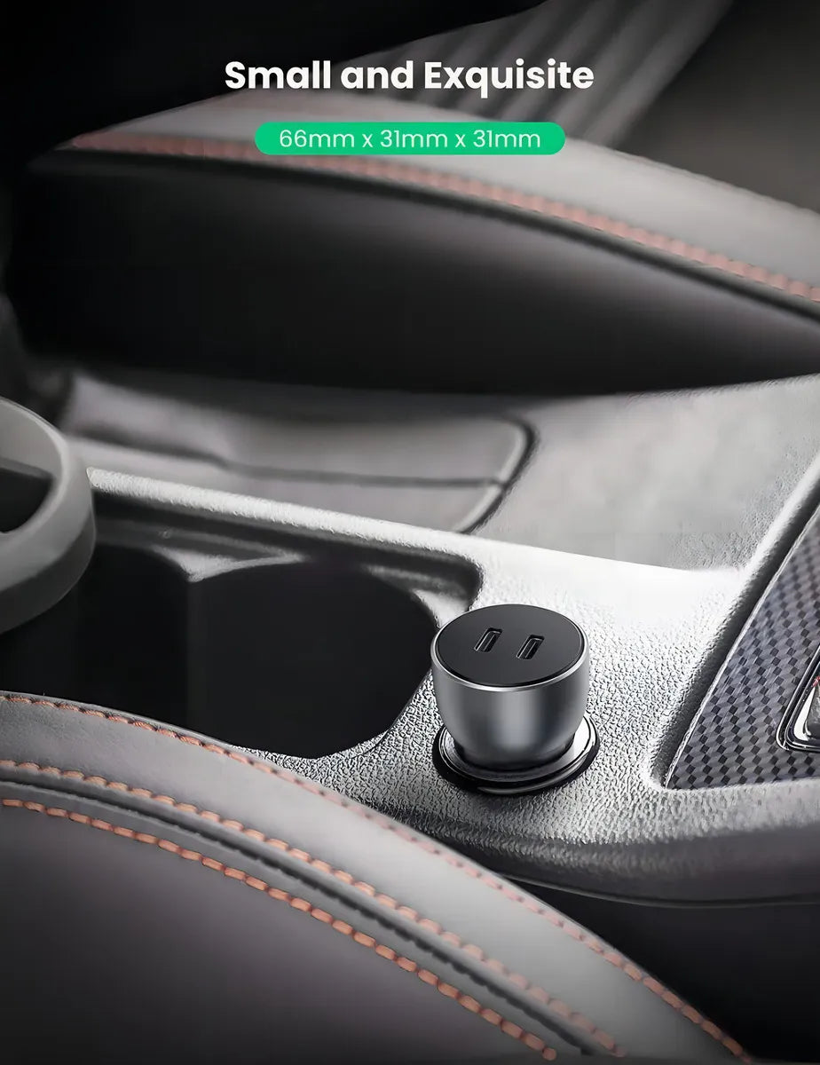 UGREEN Cargador Auto Carga Rápida 60W 2 USB-C