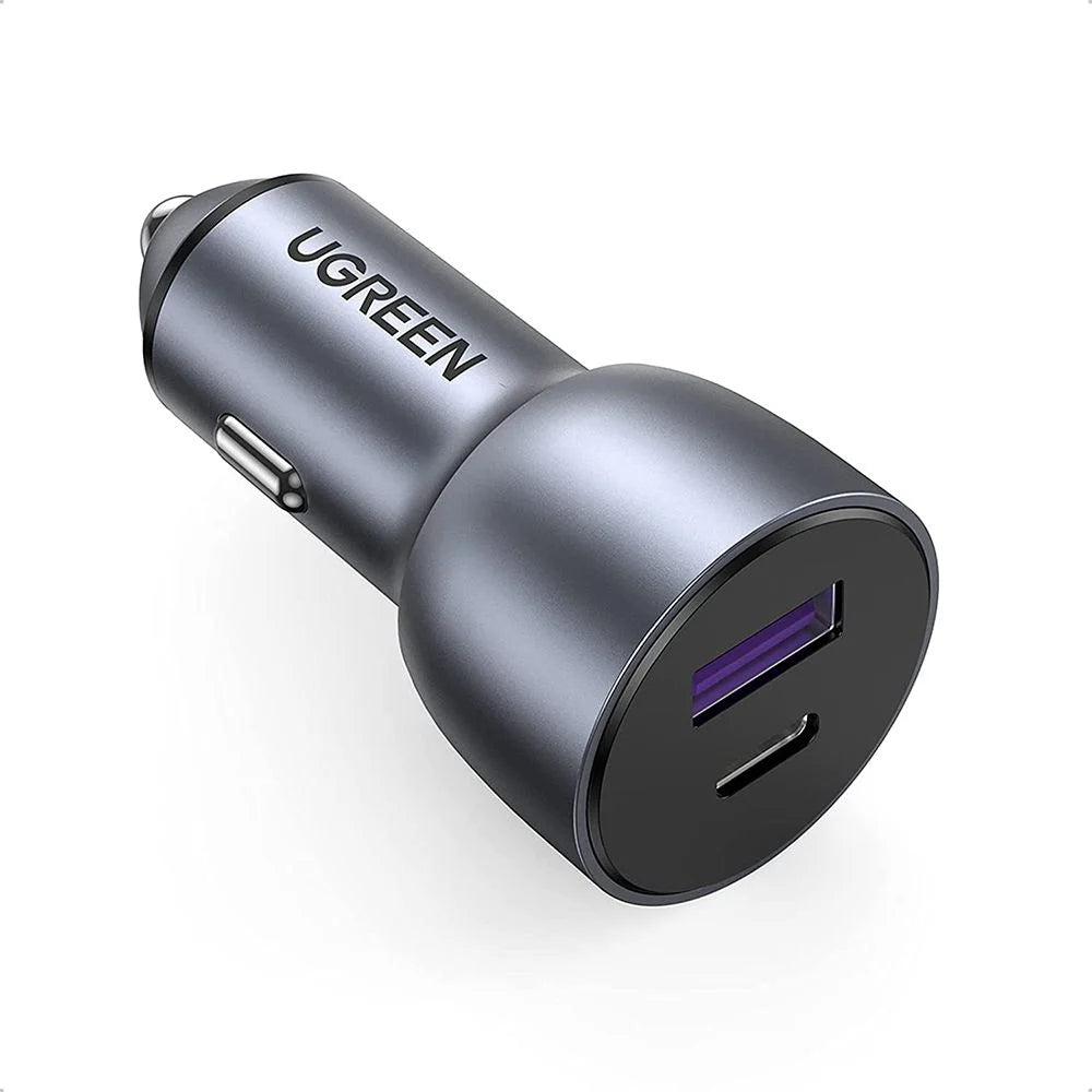 UGREEN Cargador Auto UGREEN 60W USB-C + USB-A Carga Rápida