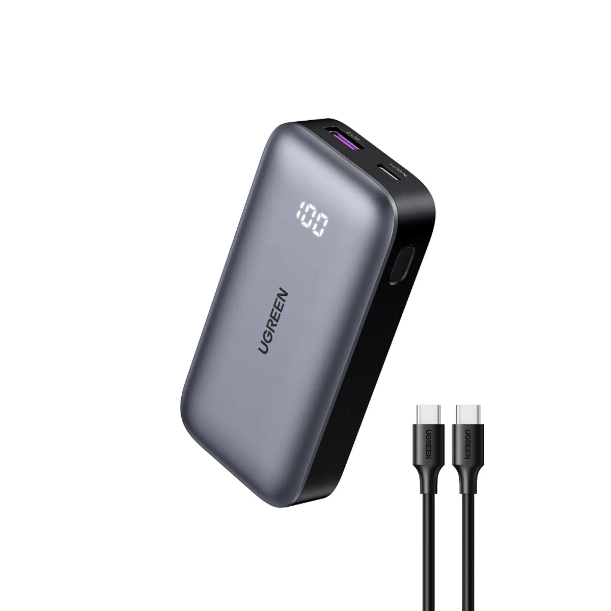 Power Bank UGREEN 10.000mAh Mini 30W con Pantalla Gris PB502